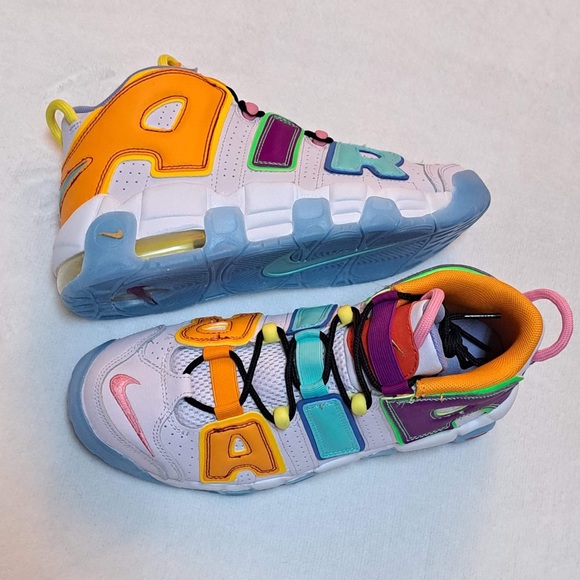 Wmns Sz 8.5: Nike Air More Uptempo GS DH0624-500 - Picture 4 of 12